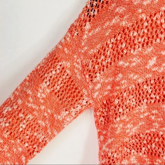 ROXY Orange Textured Cropped Sweater Sz Small - Picture 7 of 9